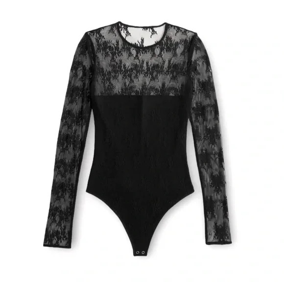 Abercrombie & Fitch Tops - A&F Black Lace Long Sleeve Bodysuit
